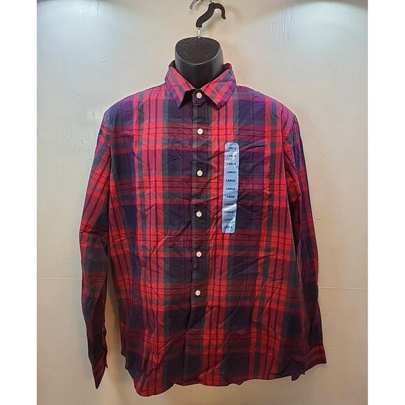 Gap Men's Large Shirt Multicolor Plaid Check Cowboy Button Cotton Long Sleeve - Picture 1 of 6